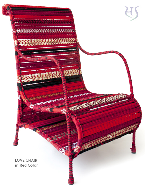 Katran Love Chair in Red Color by Sahil & Sarthak